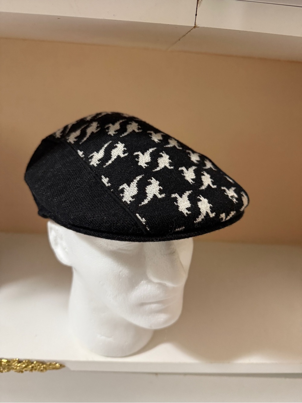KANGOL blue Black and White Patterned Flat Cap